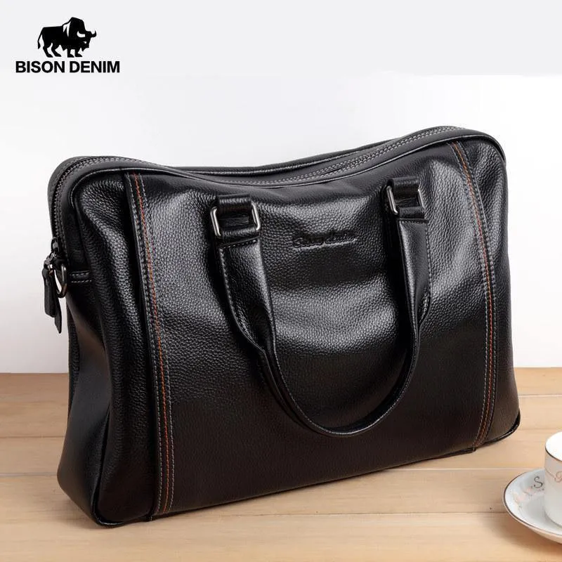 Leder Männer Tasche Laptop Aktentasche Männliche Berühmte Marke Umhängetasche Business herren Handtasche Schulter Tasche N2739-4