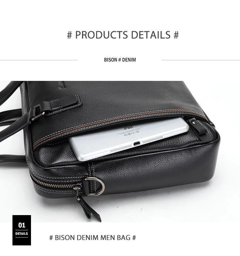 Leder Männer Tasche Laptop Aktentasche Männliche Berühmte Marke Umhängetasche Business herren Handtasche Schulter Tasche N2739-4