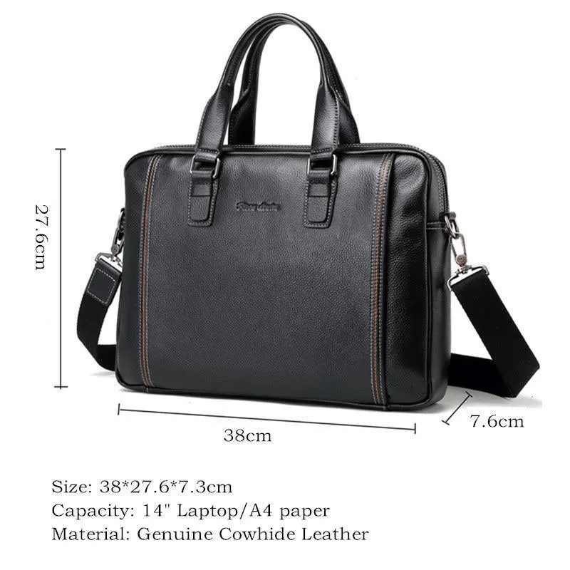 Leder Männer Tasche Laptop Aktentasche Männliche Berühmte Marke Umhängetasche Business herren Handtasche Schulter Tasche N2739-4
