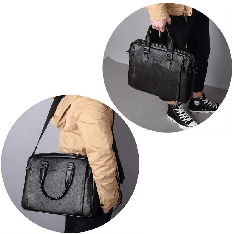 Leder Männer Tasche Laptop Aktentasche Männliche Berühmte Marke Umhängetasche Business herren Handtasche Schulter Tasche N2739-4