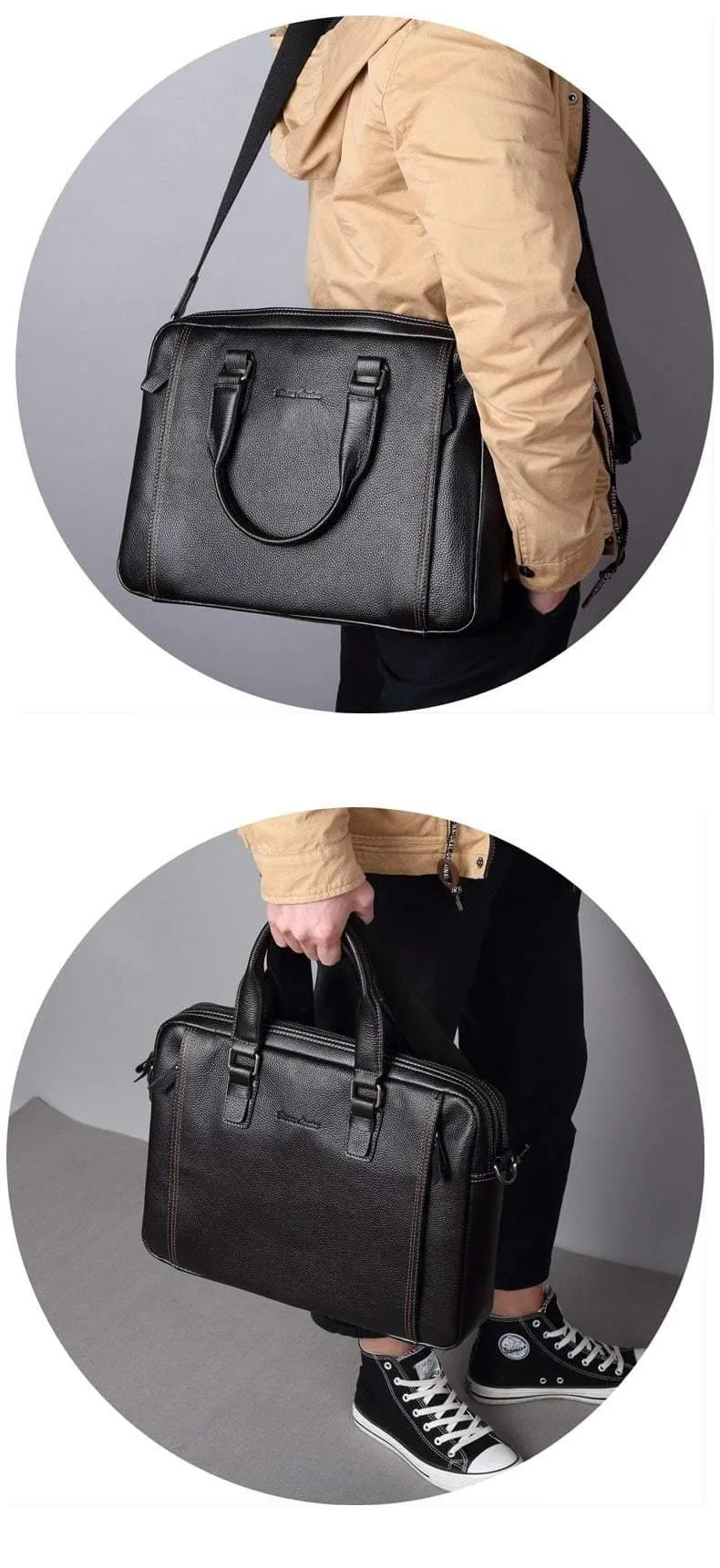 Leder Männer Tasche Laptop Aktentasche Männliche Berühmte Marke Umhängetasche Business herren Handtasche Schulter Tasche N2739-4