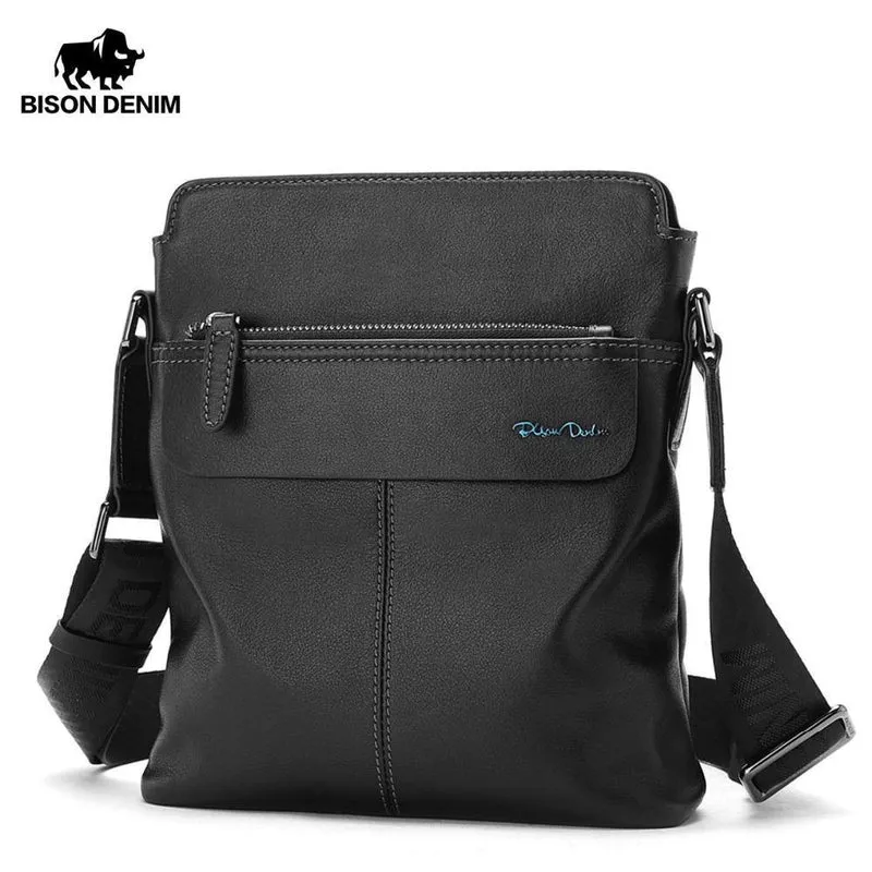 Leder Umhängetasche Ipad Herren Tasche Reißverschluss Männer Messenger Bag Casual Männliche Schultertasche N2749-1B