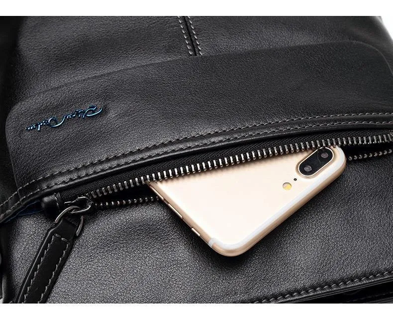 Leder Umhängetasche Ipad Herren Tasche Reißverschluss Männer Messenger Bag Casual Männliche Schultertasche N2749-1B