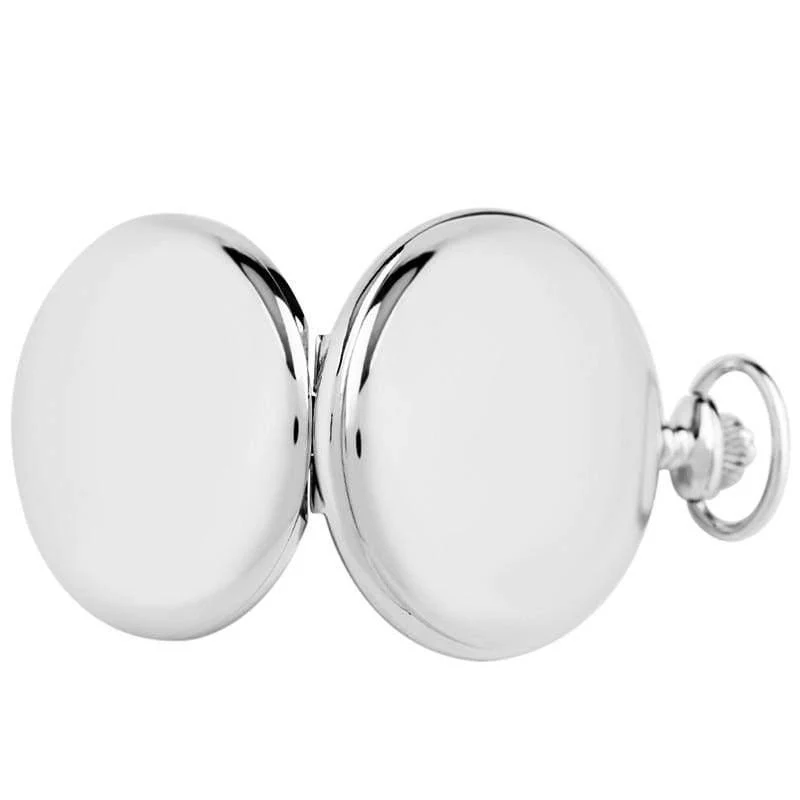 Silber Glatte Anhänger Kausal Coole Männer Geschenk Kette Moderne Frauen Taschenuhr Mode Halskette Quarz Kinder Weihnachten