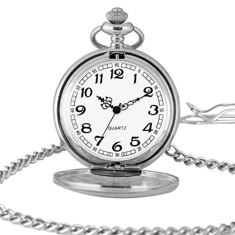 Silber Glatte Anhänger Kausal Coole Männer Geschenk Kette Moderne Frauen Taschenuhr Mode Halskette Quarz Kinder Weihnachten