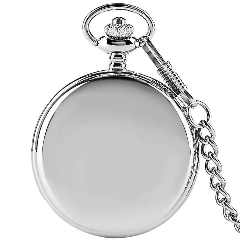 Silber Glatte Anhänger Kausal Coole Männer Geschenk Kette Moderne Frauen Taschenuhr Mode Halskette Quarz Kinder Weihnachten