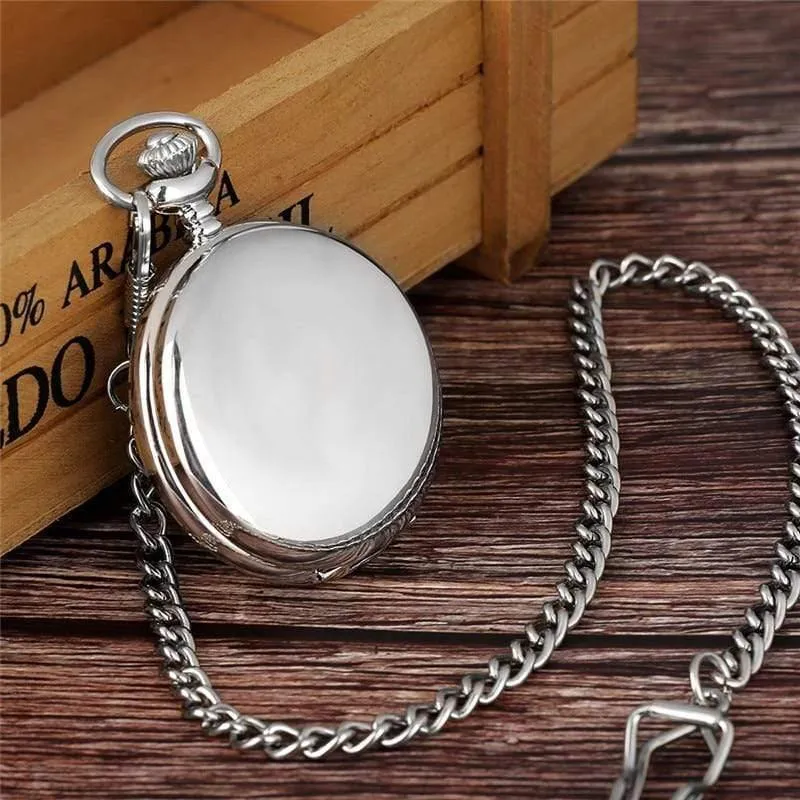 Silber Glatte Anhänger Kausal Coole Männer Geschenk Kette Moderne Frauen Taschenuhr Mode Halskette Quarz Kinder Weihnachten