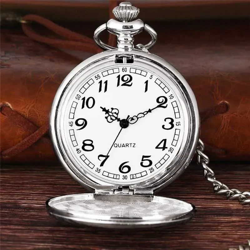 Silber Glatte Anhänger Kausal Coole Männer Geschenk Kette Moderne Frauen Taschenuhr Mode Halskette Quarz Kinder Weihnachten