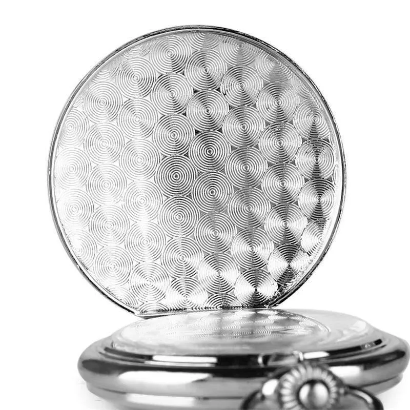Silber Glatte Anhänger Kausal Coole Männer Geschenk Kette Moderne Frauen Taschenuhr Mode Halskette Quarz Kinder Weihnachten