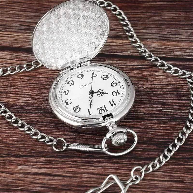 Silber Glatte Anhänger Kausal Coole Männer Geschenk Kette Moderne Frauen Taschenuhr Mode Halskette Quarz Kinder Weihnachten