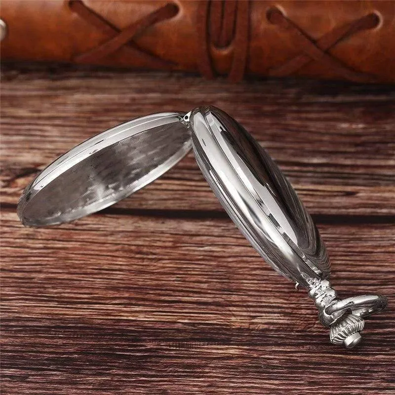 Silber Glatte Anhänger Kausal Coole Männer Geschenk Kette Moderne Frauen Taschenuhr Mode Halskette Quarz Kinder Weihnachten