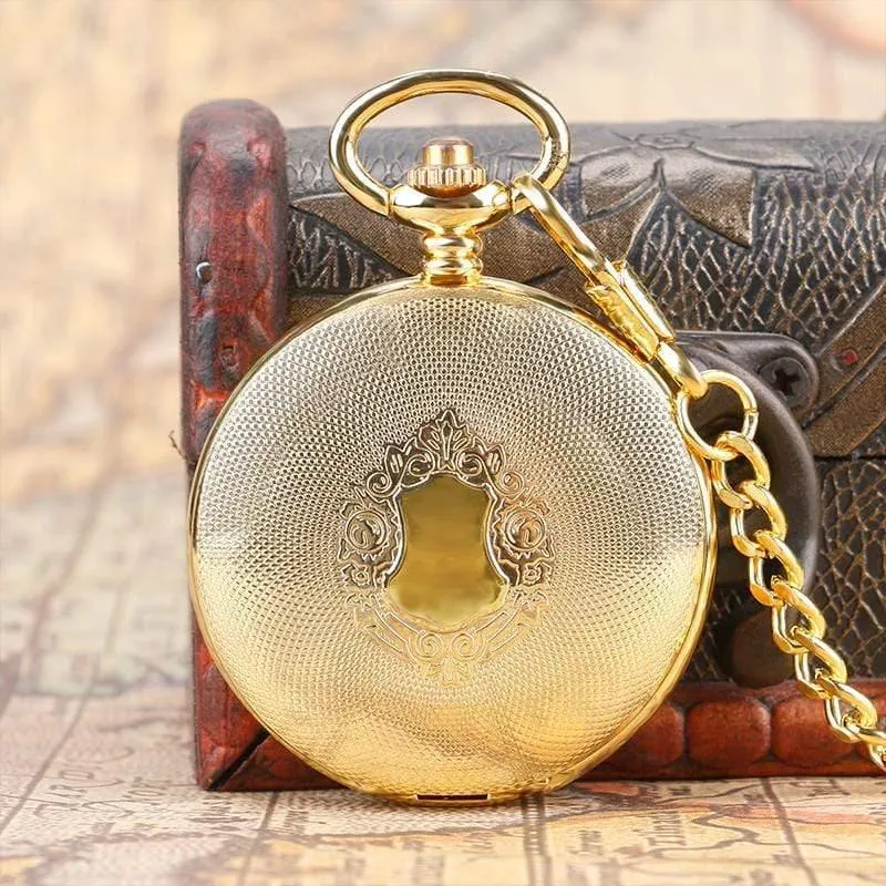 Mechanische Uhrenkette Luxus Schild Fall Skelett Anhänger automatische Taschenuhr Männer Frauen römische Ziffer Taschenuhr