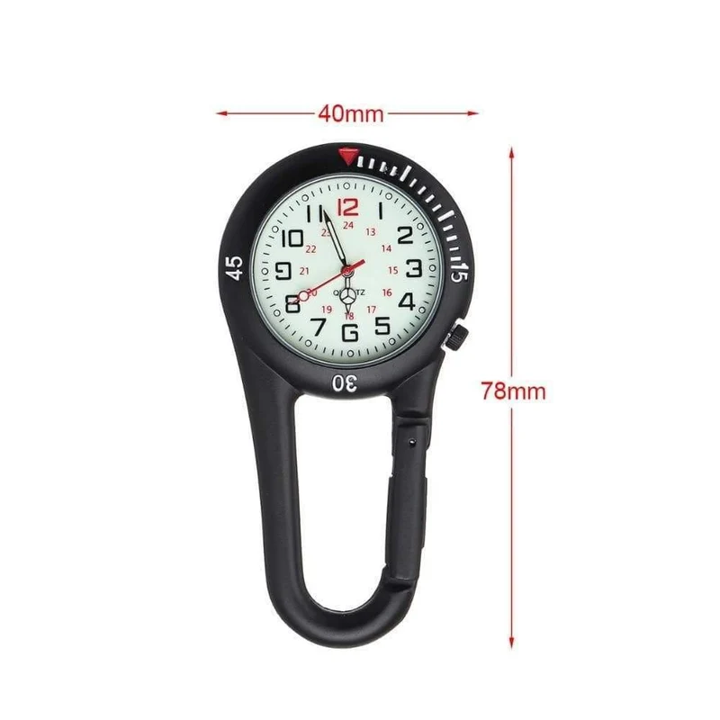 Outdoor Sport Taschenuhr Männer Frauen Mini Runden Zifferblatt Arabische Zahlen Krankenschwestern Quarz Analog Clip Karabinerhaken Uhr