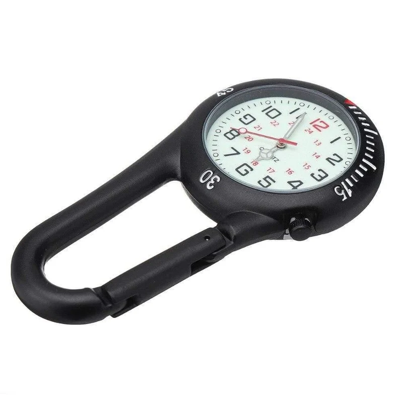 Outdoor Sport Taschenuhr Männer Frauen Mini Runden Zifferblatt Arabische Zahlen Krankenschwestern Quarz Analog Clip Karabinerhaken Uhr