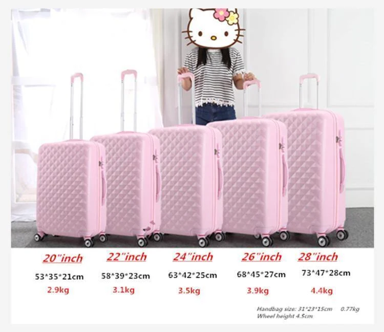 Gepäckset mit Handtasche, Reisekoffer für Damen mit Kosmetiktasche, 20" 22" 24" 26" 28" Zoll Rollkoffer