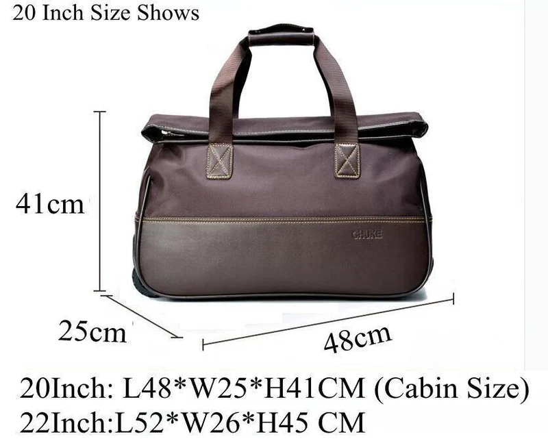 20 Zoll Gepäck Taschen Trolley Reisetasche auf Rädern für Frauen Männer Koffer auf Rädern Travel Duffle Cabin Travel Rolling Baggage Taschen