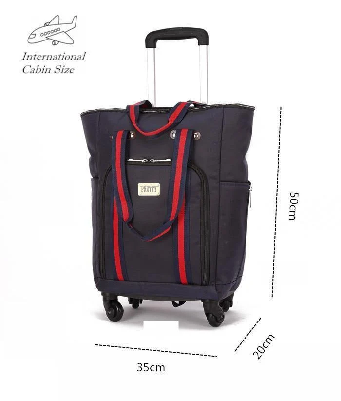 Koffertasche, Kabinenrollgepäck, Universal-Reisekoffer mit Rollen, Reisetrolley mit großem Fassungsvermögen, 50*35*20 cm Box