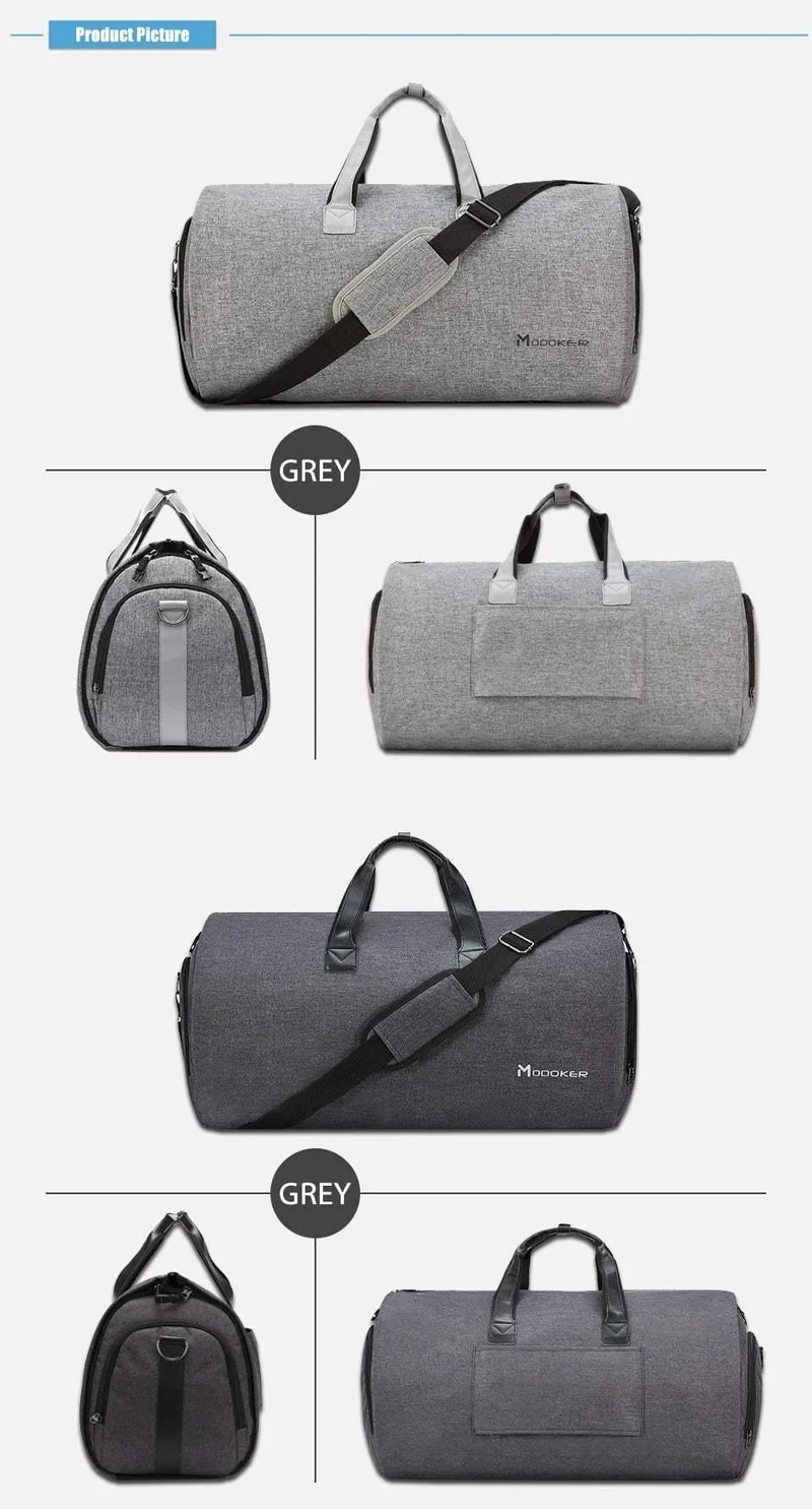 Kleidersack für die Reise mit Schultergurt, Seesack, Handgepäck, Hängekoffer, Kleidung, Businesstasche, mehrere Taschen