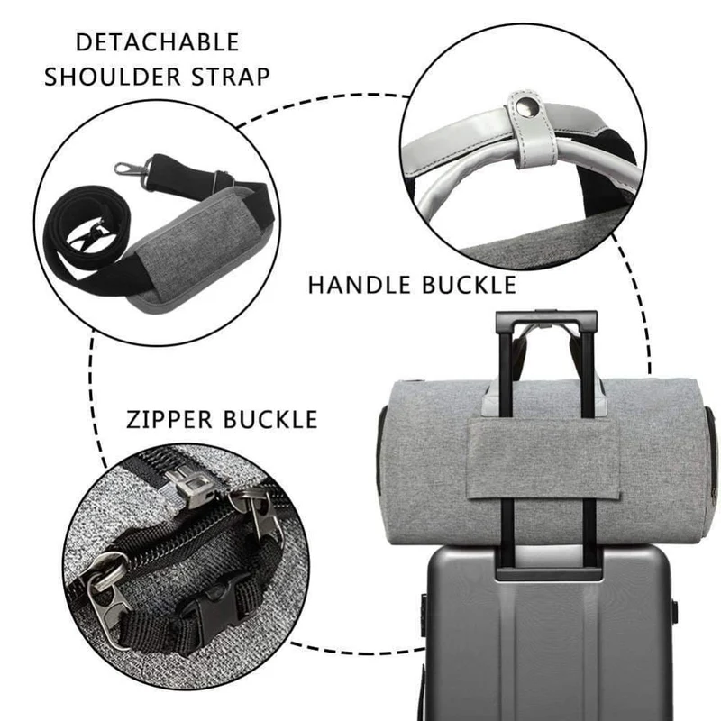 Kleidersack für die Reise mit Schultergurt, Seesack, Handgepäck, Hängekoffer, Kleidung, Businesstasche, mehrere Taschen