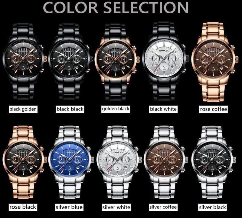 Männer Uhr 30m Wasserdicht Herren Uhren Top Brand Luxus Stahl Uhr Chronograph Männliche Uhr Saat uhren hombre