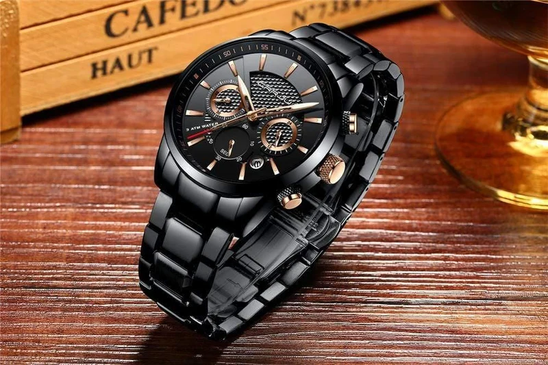 Männer Uhr 30m Wasserdicht Herren Uhren Top Brand Luxus Stahl Uhr Chronograph Männliche Uhr Saat uhren hombre