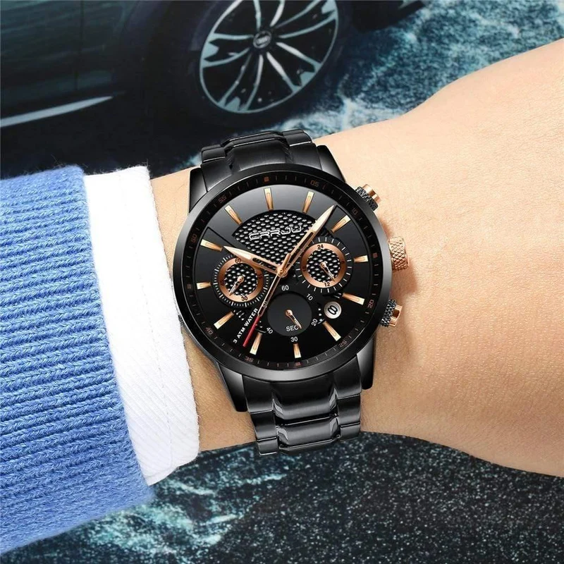 Männer Uhr 30m Wasserdicht Herren Uhren Top Brand Luxus Stahl Uhr Chronograph Männliche Uhr Saat uhren hombre