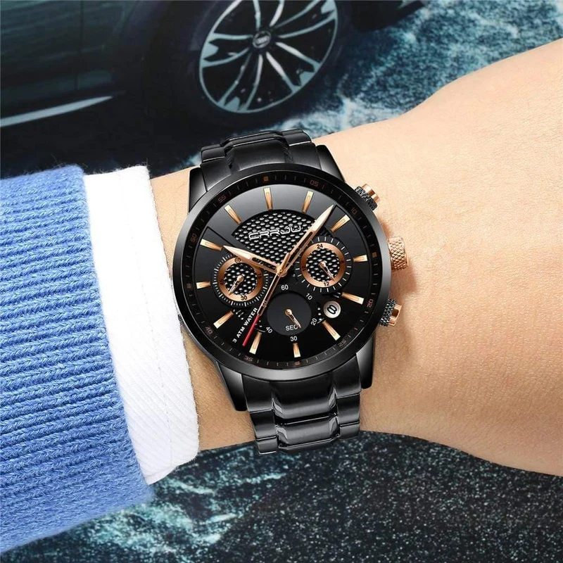 Männer Uhr 30m Wasserdicht Herren Uhren Top Brand Luxus Stahl Uhr Chronograph Männliche Uhr Saat uhren hombre