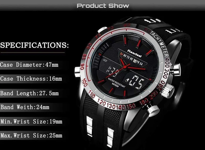 Herrenuhr LED-Anzeige Luxus Sportuhren Digital Militär Herren Quarz Armbanduhren Relogio Masculino