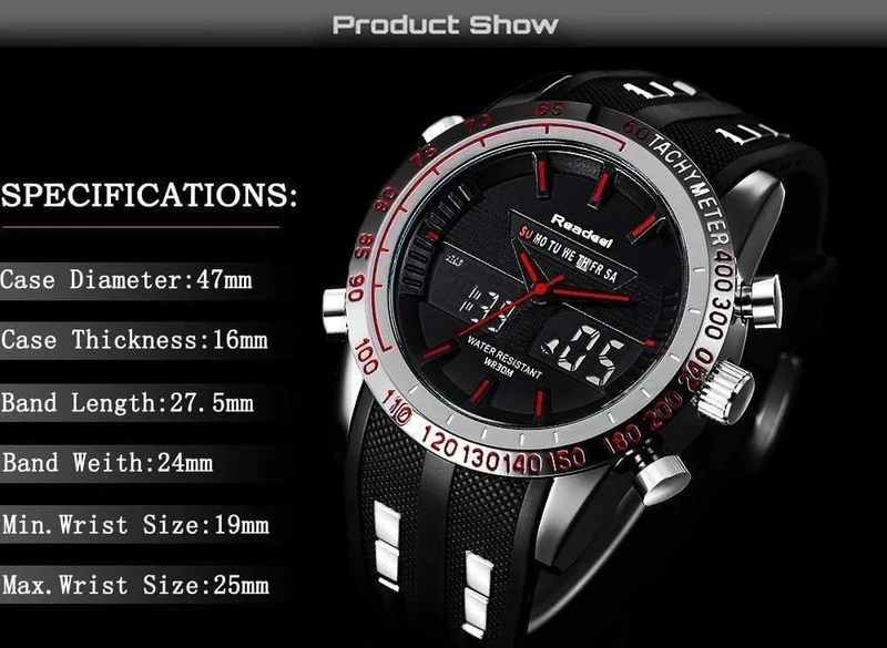 Herrenuhr LED-Anzeige Luxus Sportuhren Digital Militär Herren Quarz Armbanduhren Relogio Masculino