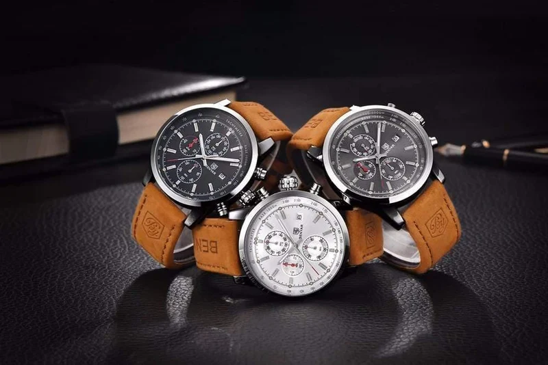 Männer Uhr Top Marke Luxus Männlichen Leder Wasserdicht Chronograph Quarz Militär Armbanduhr Männer Uhr saat