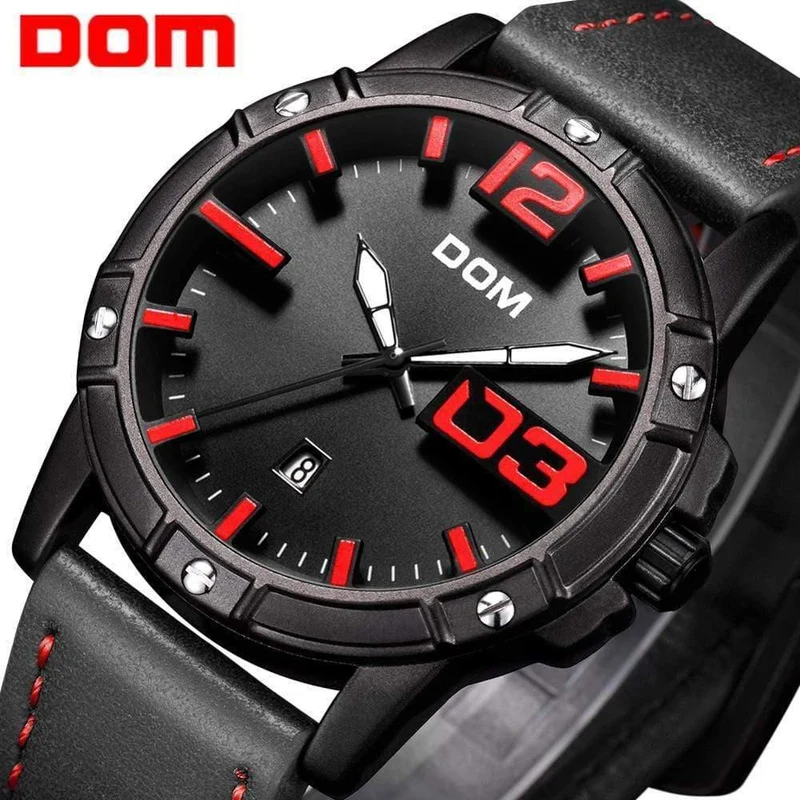Männer Luxus Sport Quarz armbanduhr uhr Herren Uhren Leder Business Wasserdichte uhr Relogio Masculino M-1218BL-1M5
