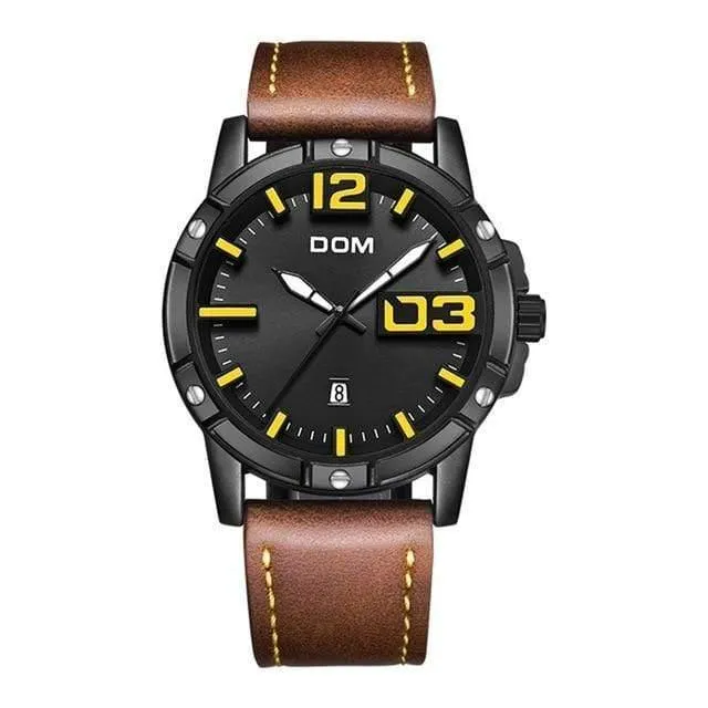 Männer Luxus Sport Quarz armbanduhr uhr Herren Uhren Leder Business Wasserdichte uhr Relogio Masculino M-1218BL-1M5