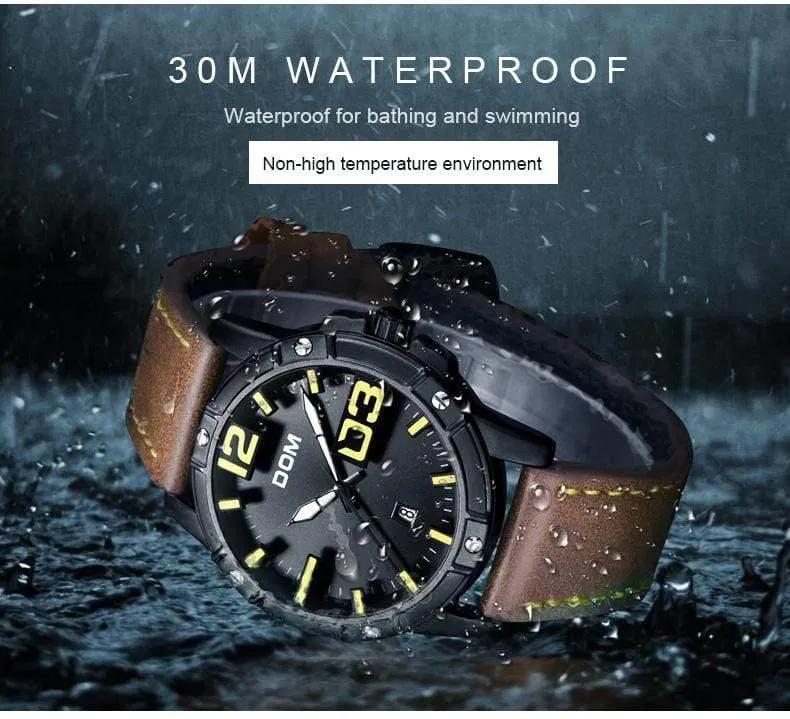 Männer Luxus Sport Quarz armbanduhr uhr Herren Uhren Leder Business Wasserdichte uhr Relogio Masculino M-1218BL-1M5