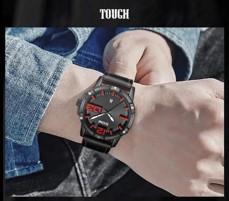 Männer Luxus Sport Quarz armbanduhr uhr Herren Uhren Leder Business Wasserdichte uhr Relogio Masculino M-1218BL-1M5