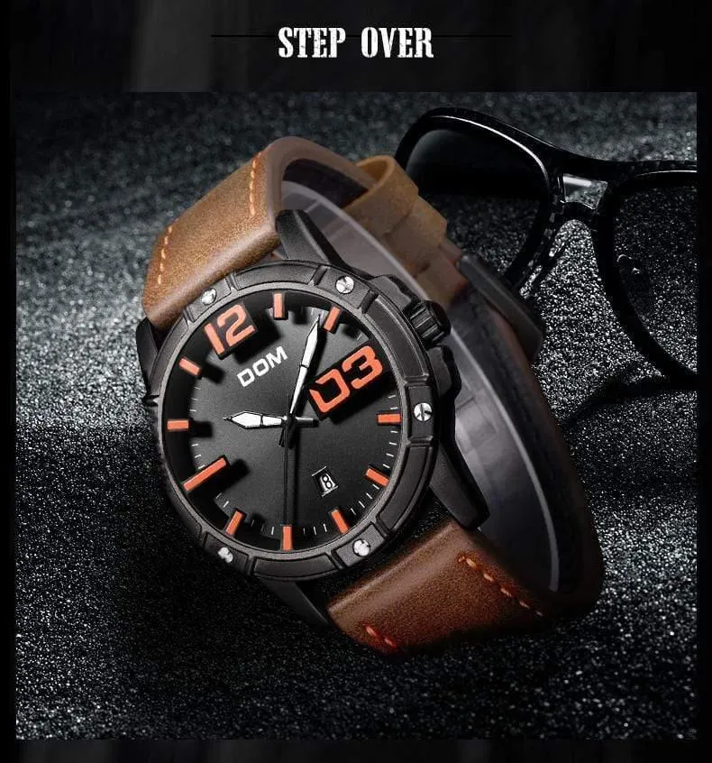 Männer Luxus Sport Quarz armbanduhr uhr Herren Uhren Leder Business Wasserdichte uhr Relogio Masculino M-1218BL-1M5