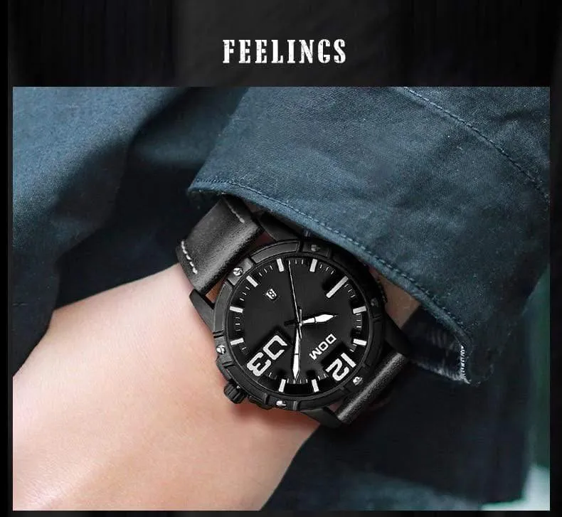Männer Luxus Sport Quarz armbanduhr uhr Herren Uhren Leder Business Wasserdichte uhr Relogio Masculino M-1218BL-1M5