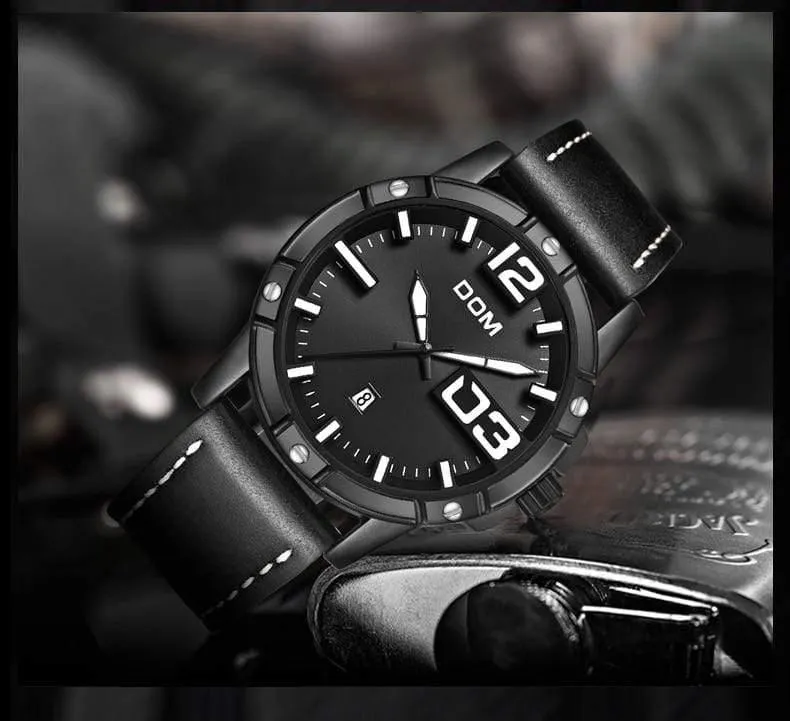Männer Luxus Sport Quarz armbanduhr uhr Herren Uhren Leder Business Wasserdichte uhr Relogio Masculino M-1218BL-1M5