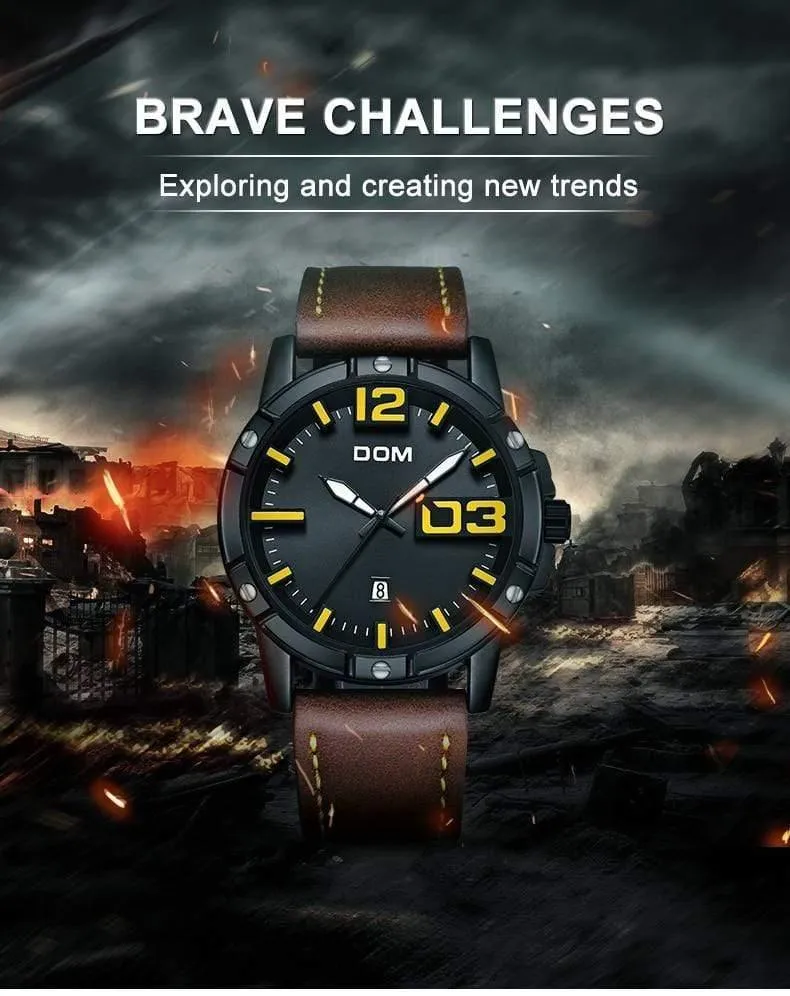 Männer Luxus Sport Quarz armbanduhr uhr Herren Uhren Leder Business Wasserdichte uhr Relogio Masculino M-1218BL-1M5