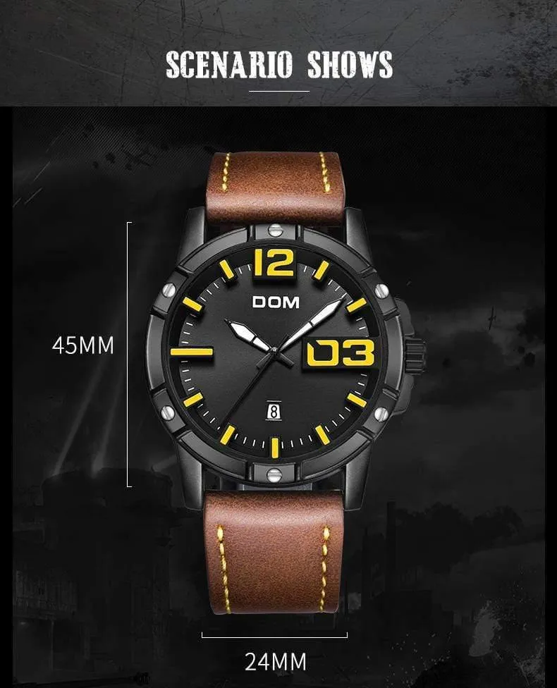 Männer Luxus Sport Quarz armbanduhr uhr Herren Uhren Leder Business Wasserdichte uhr Relogio Masculino M-1218BL-1M5