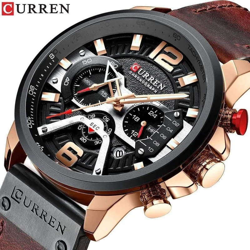 Herren Uhren Top Brand Luxus Leder Sport Uhr Männer Mode Chronograph Quarz Mann Uhr Wasserdicht Relogio Masculino