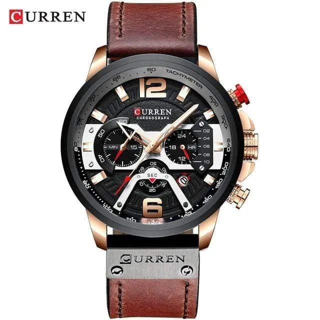 Herren Uhren Top Brand Luxus Leder Sport Uhr Männer Mode Chronograph Quarz Mann Uhr Wasserdicht Relogio Masculino
