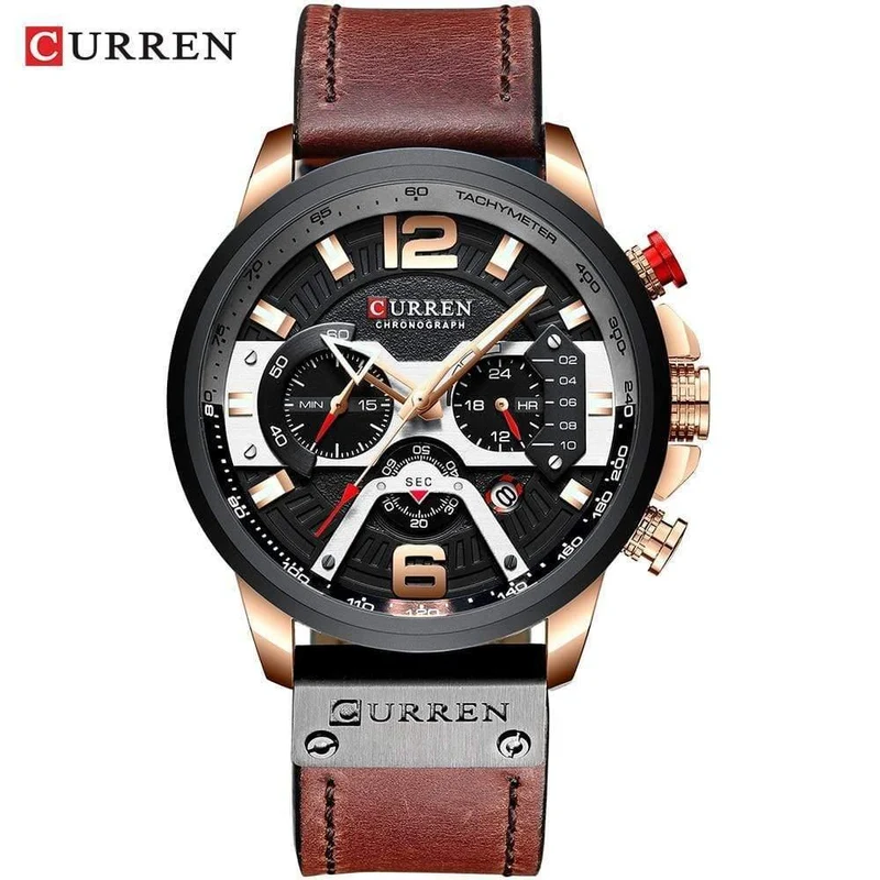 Herren Uhren Top Brand Luxus Leder Sport Uhr Männer Mode Chronograph Quarz Mann Uhr Wasserdicht Relogio Masculino