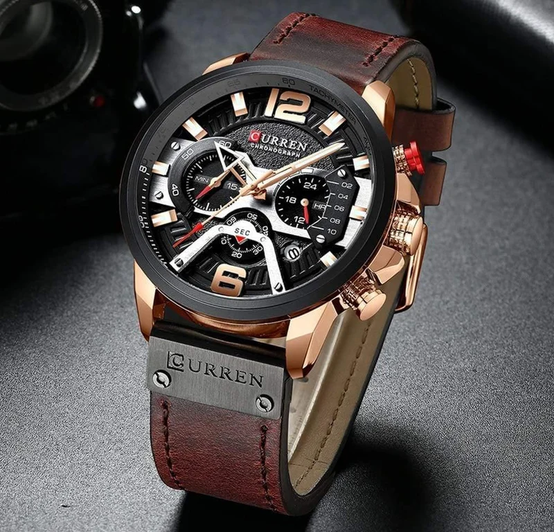 Herren Uhren Top Brand Luxus Leder Sport Uhr Männer Mode Chronograph Quarz Mann Uhr Wasserdicht Relogio Masculino