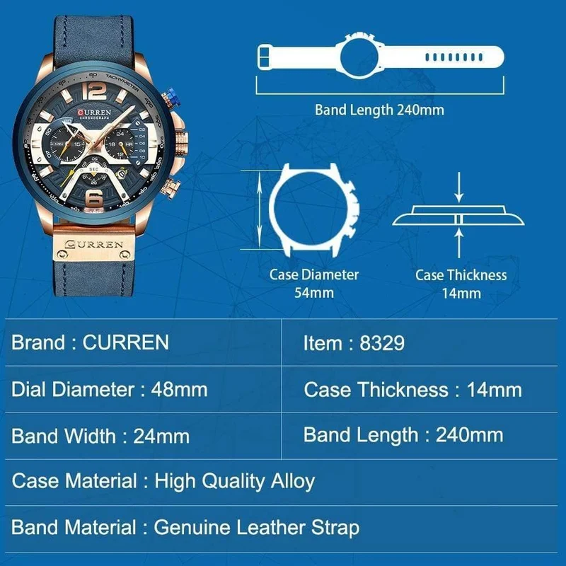 Herren Uhren Top Brand Luxus Leder Sport Uhr Männer Mode Chronograph Quarz Mann Uhr Wasserdicht Relogio Masculino