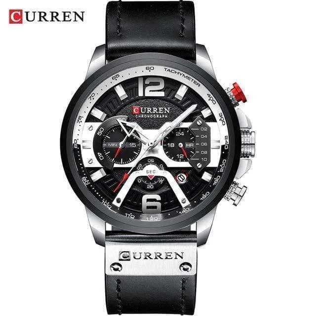 Herren Uhren Top Brand Luxus Leder Sport Uhr Männer Mode Chronograph Quarz Mann Uhr Wasserdicht Relogio Masculino