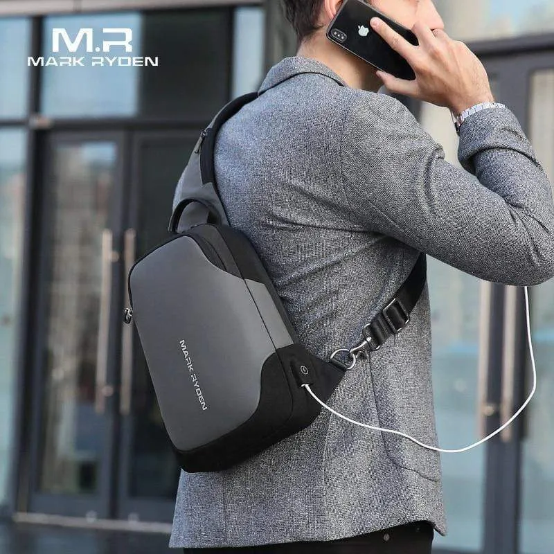 Anti-Dieb-Umhängetasche, wasserdichte Herren-Sling-Brusttasche, passend für 9.7 Zoll iPad, modische Umhängetasche