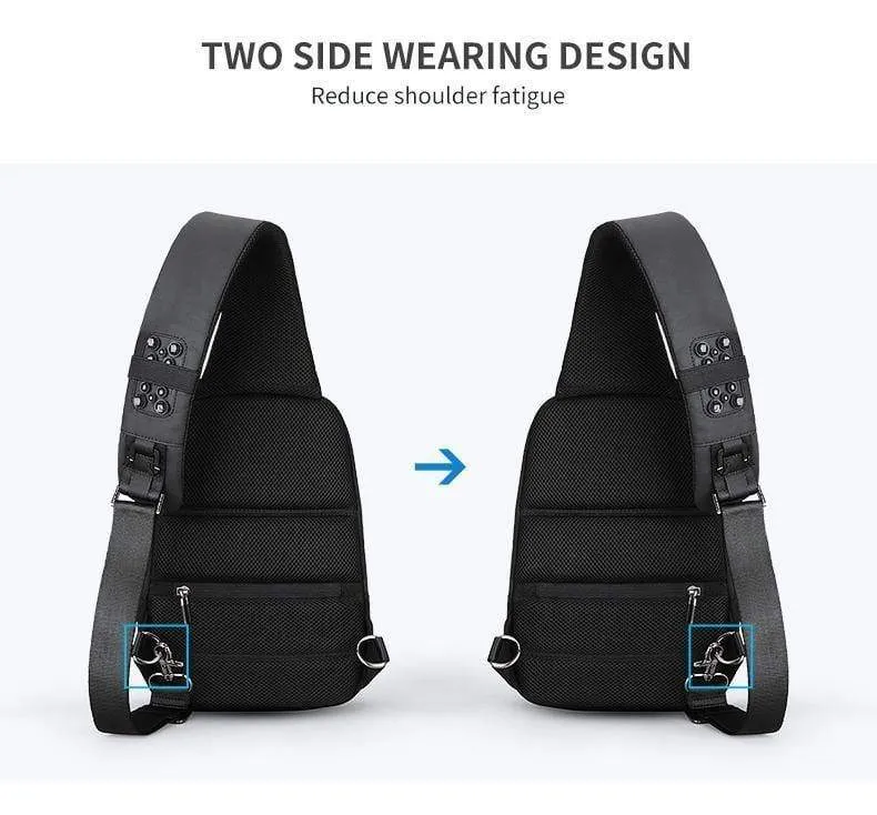 Anti-Dieb-Umhängetasche, wasserdichte Herren-Sling-Brusttasche, passend für 9.7 Zoll iPad, modische Umhängetasche