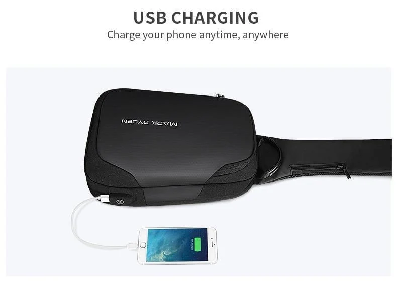 Anti-Dieb-Umhängetasche, wasserdichte Herren-Sling-Brusttasche, passend für 9.7 Zoll iPad, modische Umhängetasche