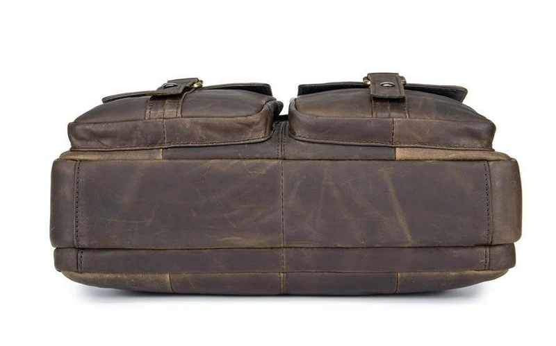 Echtes Leder Vintage Herren Tasche Handtasche Business Casual Herren Travel Laptop Tasche Umhängetaschen Tote Aktentasche