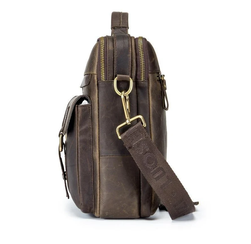 Echtes Leder Vintage Herren Tasche Handtasche Business Casual Herren Travel Laptop Tasche Umhängetaschen Tote Aktentasche
